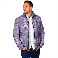 Purple Hawaii Palaka Cowboy Turtle Padded Jacket Hawaiian Paniolo Puakenikeni Maile Lei - Polynesian Pride