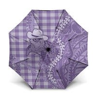 Purple Hawaii Palaka Cowboy Turtle Umbrella Hawaiian Paniolo Puakenikeni Maile Lei - Polynesian Pride