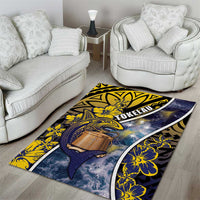 Tokelau Area Rug National Badge Waves Style
