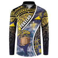 Personalised Tokelau Button Sweatshirt National Badge Waves Style