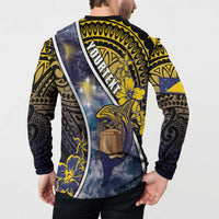 Personalised Tokelau Button Sweatshirt National Badge Waves Style