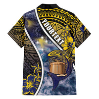 Personalised Tokelau Hawaiian Shirt National Badge Waves Style