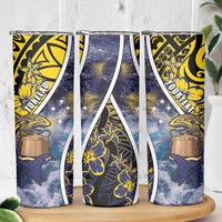 Personalised Tokelau Skinny Tumbler National Badge Waves Style