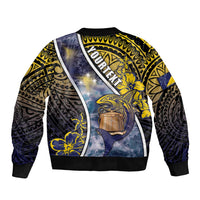 Personalised Tokelau Sleeve Zip Bomber Jacket National Badge Waves Style