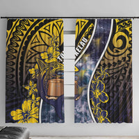 Tokelau Window Curtain National Badge Waves Style