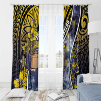 Tokelau Window Curtain National Badge Waves Style