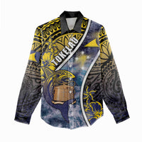 Personalised Tokelau Women Casual Shirt National Badge Waves Style