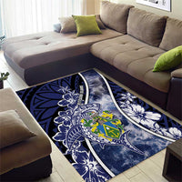 Pitcairn Islands Area Rug Coat Of Arms Waves Style