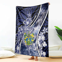 Pitcairn Islands Blanket Coat Of Arms Waves Style