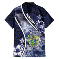Personalised Pitcairn Islands Family Matching Tank Maxi Dress and Hawaiian Shirt Coat Of Arms Waves Style
