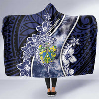 Pitcairn Islands Hooded Blanket Coat Of Arms Waves Style