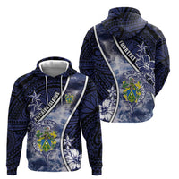 Personalised Pitcairn Islands Hoodie Coat Of Arms Waves Style