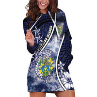 Personalised Pitcairn Islands Hoodie Dress Coat Of Arms Waves Style