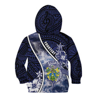 Personalised Pitcairn Islands Kid Hoodie Coat Of Arms Waves Style