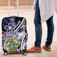 Pitcairn Islands Luggage Cover Coat Of Arms Waves Style