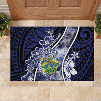 Pitcairn Islands Rubber Doormat Coat Of Arms Waves Style