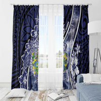 Pitcairn Islands Window Curtain Coat Of Arms Waves Style