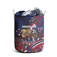 Samoa Wrestling Laundry Basket Polynesian Warrior Funny Style - Polynesian Pride