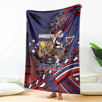 Samoa Wrestling Blanket Polynesian Warrior Funny Style - Polynesian Pride