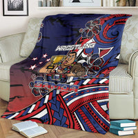 Samoa Wrestling Blanket Polynesian Warrior Funny Style - Polynesian Pride