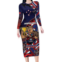 Personalised Samoa Wrestling Family Matching Long Sleeve Bodycon Dress and Hawaiian Shirt Polynesian Warrior Funny Style - Polynesian Pride