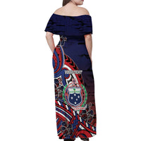 Personalised Samoa Wrestling Family Matching Off Shoulder Maxi Dress and Hawaiian Shirt Polynesian Warrior Funny Style - Polynesian Pride