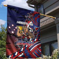 Samoa Wrestling Garden Flag Polynesian Warrior Funny Style - Polynesian Pride