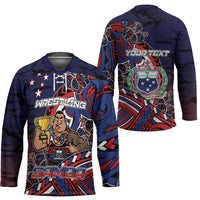 Personalised Samoa Wrestling Hockey Jersey Polynesian Warrior Funny Style - Polynesian Pride