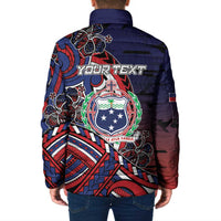 Personalised Samoa Wrestling Padded Jacket Polynesian Warrior Funny Style - Polynesian Pride