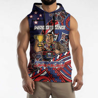 Personalised Samoa Wrestling Sleeveless Hoodie Polynesian Warrior Funny Style - Polynesian Pride