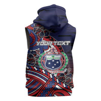 Personalised Samoa Wrestling Sleeveless Zip Hoodie Polynesian Warrior Funny Style - Polynesian Pride