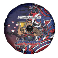 Samoa Wrestling Spare Tire Cover Polynesian Warrior Funny Style - Polynesian Pride