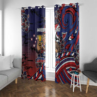 Samoa Wrestling Window Curtain Polynesian Warrior Funny Style - Polynesian Pride