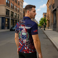 Personalised Samoa Wrestling Zipper Polo Shirt Polynesian Warrior Funny Style - Polynesian Pride