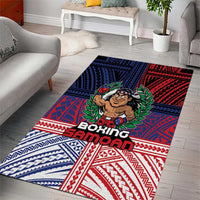 Samoa Boxing Area Rug Samoan Boxer Funny Style - Polynesian Pride