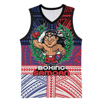 Personalised Samoa Boxing Basketball Jersey Samoan Boxer Funny Style - Polynesian Pride