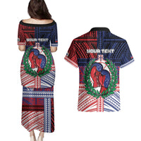 Personalised Samoa Boxing Couples Matching Puletasi and Hawaiian Shirt Samoan Boxer Funny Style - Polynesian Pride