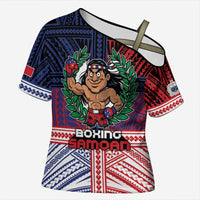 Personalised Samoa Boxing Cross Shoulder Shirt Samoan Boxer Funny Style - Polynesian Pride