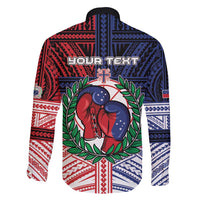 Personalised Samoa Boxing Family Matching Long Sleeve Bodycon Dress and Hawaiian Shirt Samoan Boxer Funny Style - Polynesian Pride