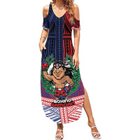 Personalised Samoa Boxing Family Matching Summer Maxi Dress and Hawaiian Shirt Samoan Boxer Funny Style - Polynesian Pride