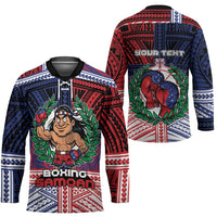 Personalised Samoa Boxing Hockey Jersey Samoan Boxer Funny Style - Polynesian Pride