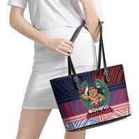 Samoa Boxing Leather Tote Bag Samoan Boxer Funny Style - Polynesian Pride