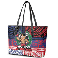 Samoa Boxing Leather Tote Bag Samoan Boxer Funny Style - Polynesian Pride