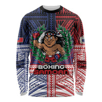 Personalised Samoa Boxing Long Sleeve Shirt Samoan Boxer Funny Style - Polynesian Pride