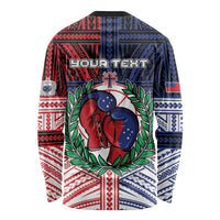 Personalised Samoa Boxing Long Sleeve Shirt Samoan Boxer Funny Style - Polynesian Pride