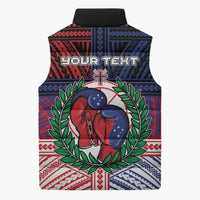 Personalised Samoa Boxing Sleeveless Puffer Jacket Samoan Boxer Funny Style - Polynesian Pride