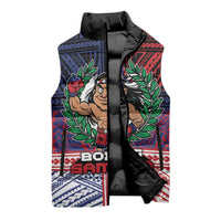 Personalised Samoa Boxing Sleeveless Puffer Jacket Samoan Boxer Funny Style - Polynesian Pride