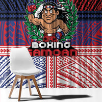 Samoa Boxing Window Curtain Samoan Boxer Funny Style - Polynesian Pride