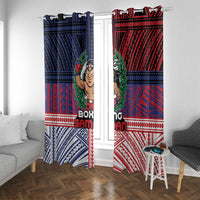 Samoa Boxing Window Curtain Samoan Boxer Funny Style - Polynesian Pride