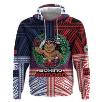 Personalised Samoa Boxing Zip Hoodie Samoan Boxer Funny Style - Polynesian Pride